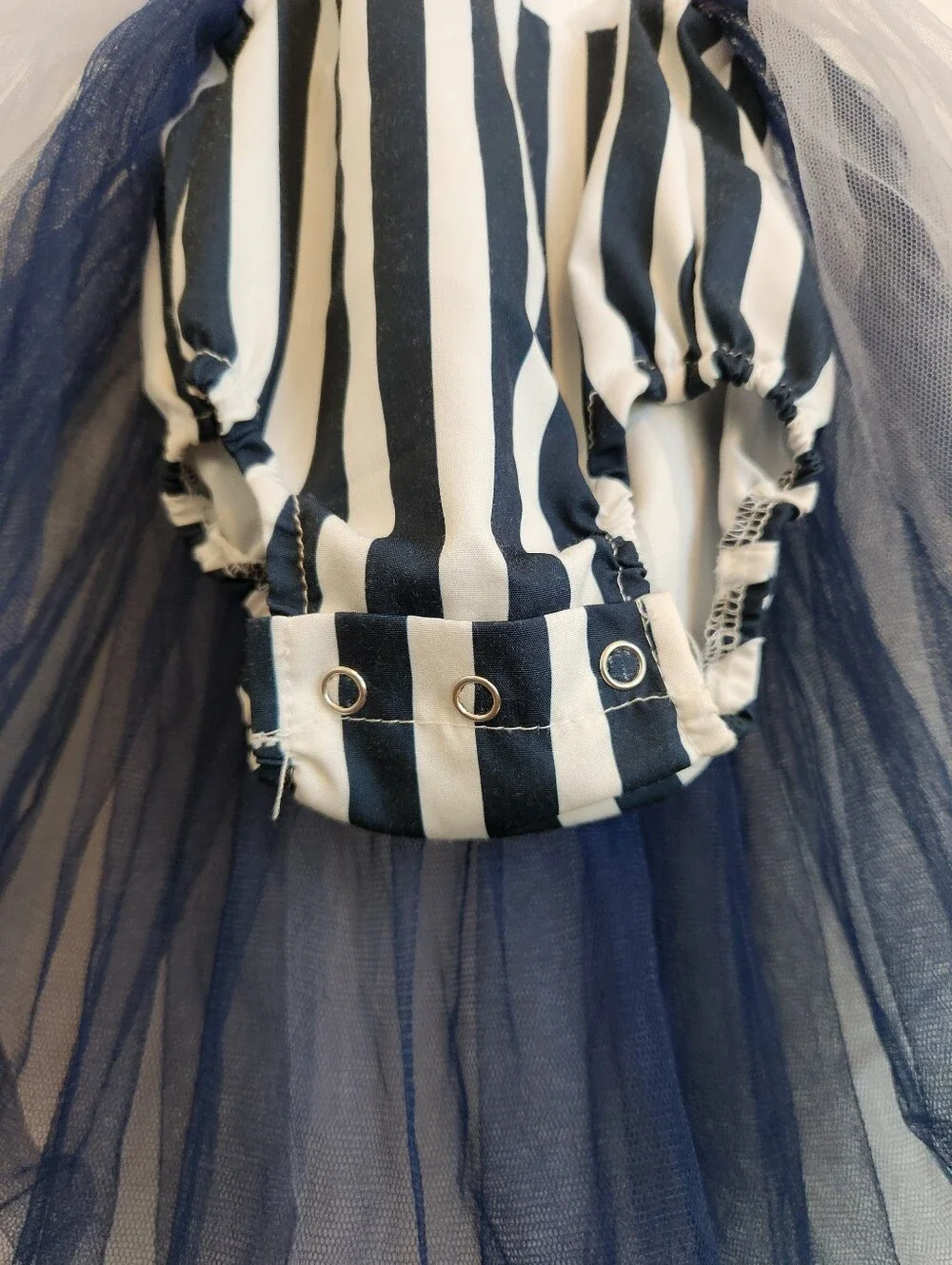 Navy Blue & White Striped Jack Skeleton Tutu Baby Costume